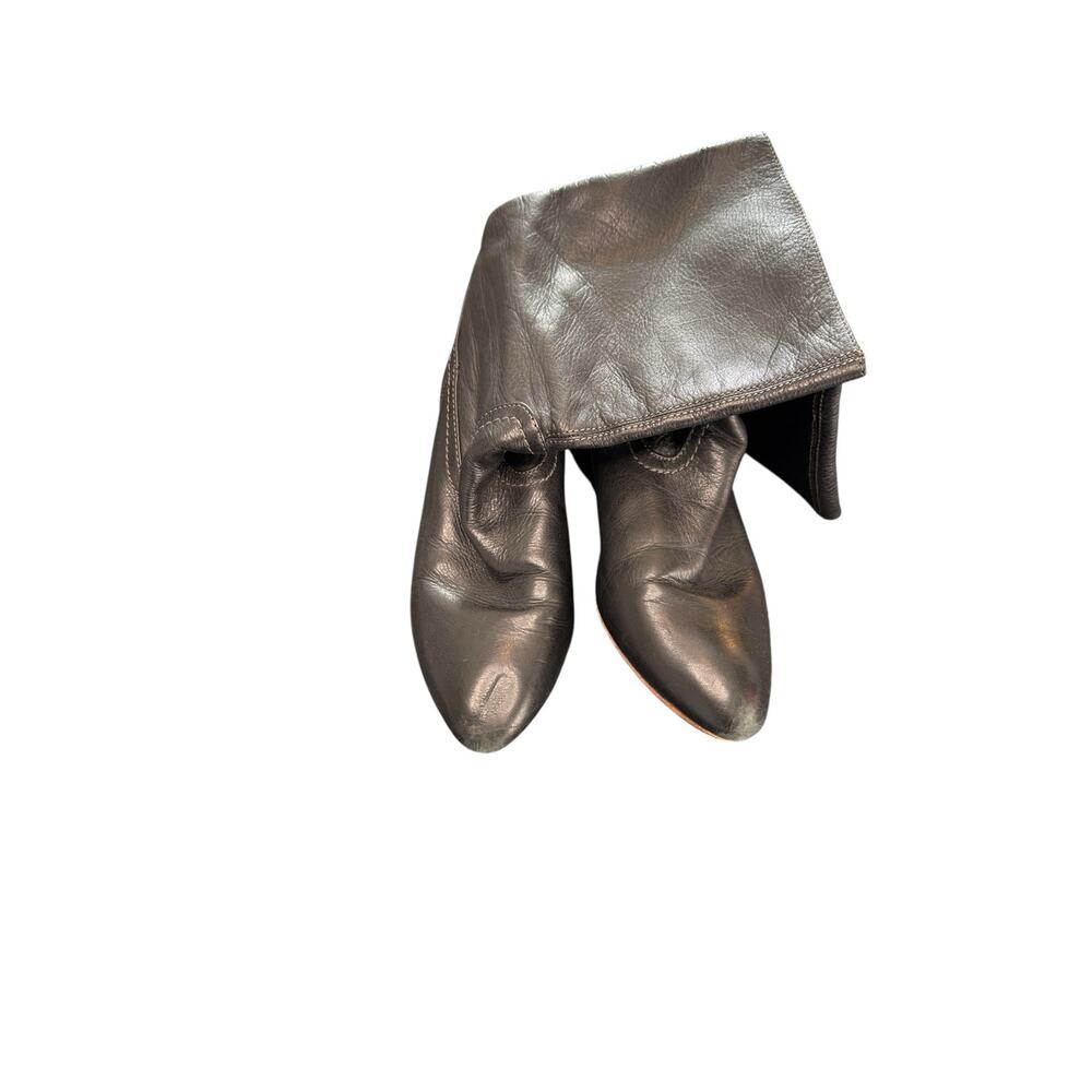 Frye Missy Short Boots Basic‎ Classic Black Leather Wedge Almond Toe Size 10
